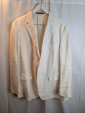 Pal Zileri Off White Linen Blazer - Lightweight Summer Jacket Size 48(58) In EUC